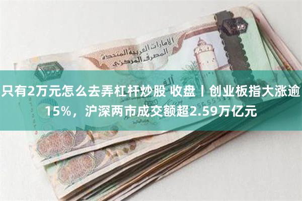 只有2万元怎么去弄杠杆炒股 收盘丨创业板指大涨逾15%，沪深两市成交额超2.59万亿元