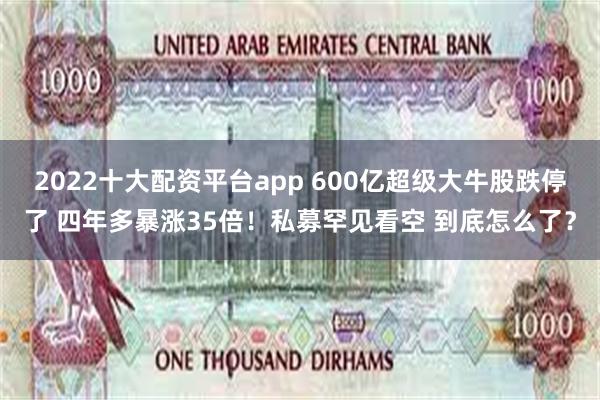 2022十大配资平台app 600亿超级大牛股跌停了 四年多暴涨35倍！私募罕见看空 到底怎么了？